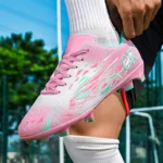 Best-selling Football Shoes for Boys Girls with Faux Leather Upper Anti-slip Comfortable Long Small Studs All Seasons Size 34-45 - Image 3