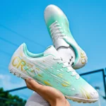 Best-selling Football Shoes for Boys Girls with Faux Leather Upper Anti-slip Comfortable Long Small Studs All Seasons Size 34-45 - Image 2